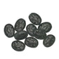 18 mm matte black incised oval beads