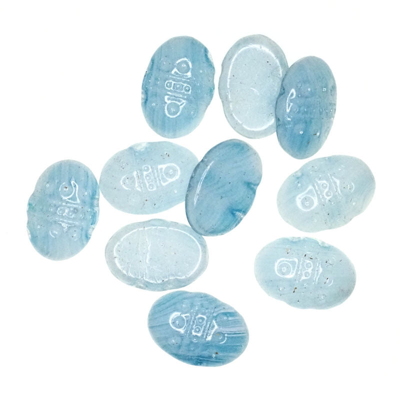Flat-back two-hole beads