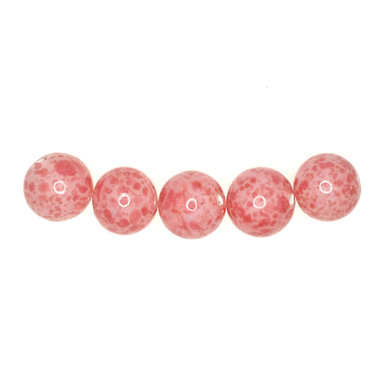 10 mm round pink Japanese glass beads