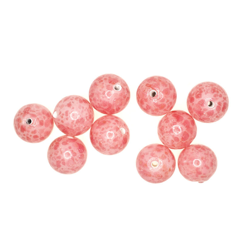 10 mm round pink Japanese glass beads