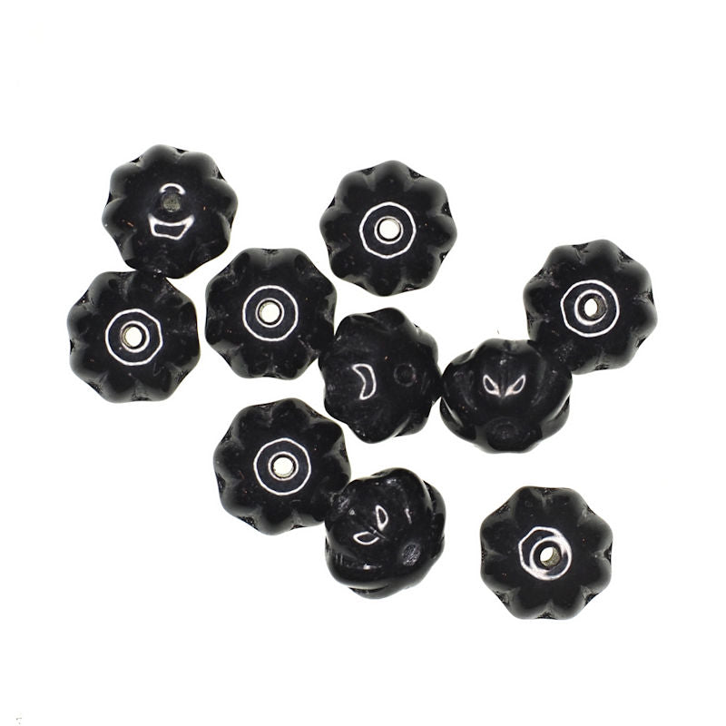 5 mm textured black rondelles