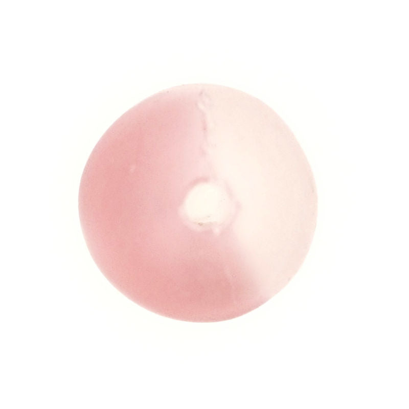 6 mm round frosted pink German glass beads