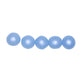 6 mm round frosted blue Czech glass beads