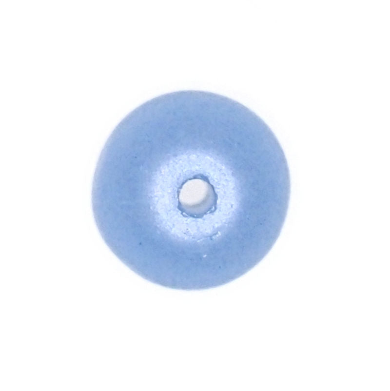 6 mm round frosted blue Czech glass beads