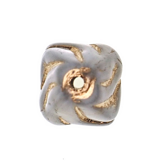 Gold and gray double diamond beads
