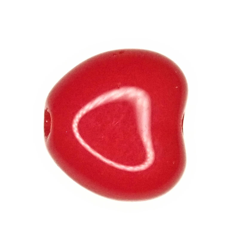 8 mm lipstick red heart beads