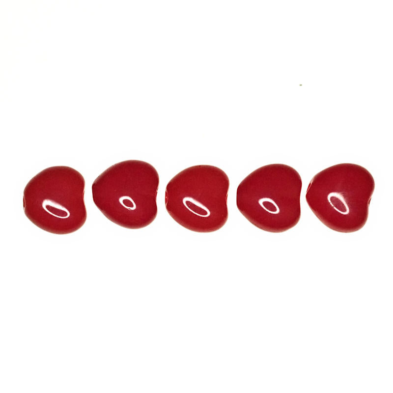 8 mm lipstick red heart beads