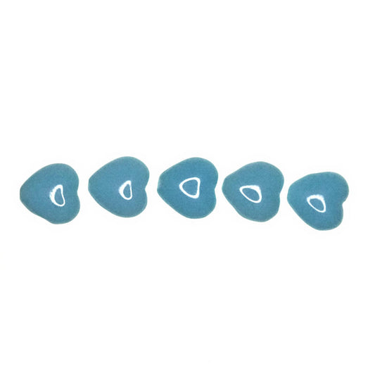 9 mm light blue heart beads