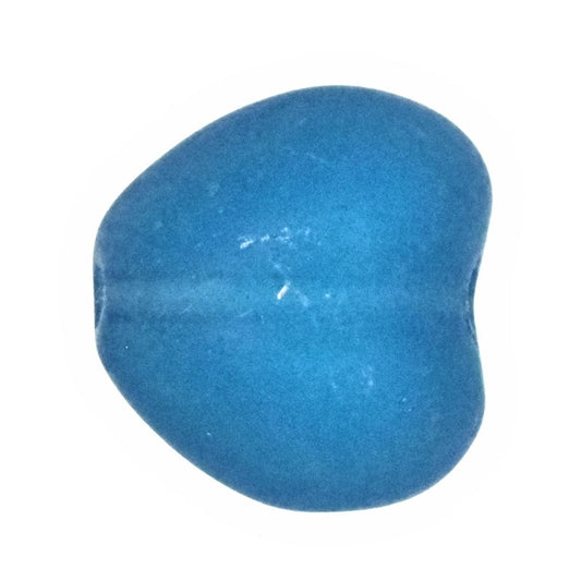 8 mm sapphire blue heart beads with AB coating