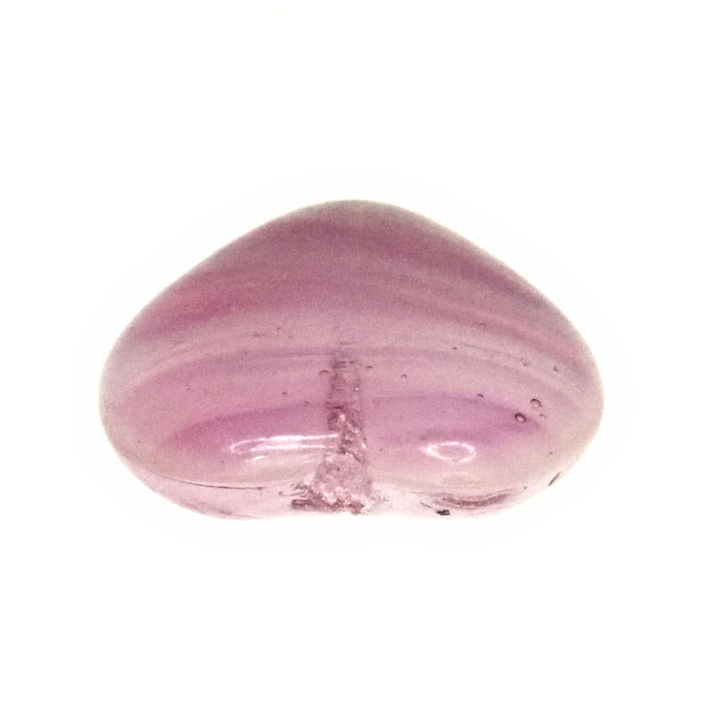 11 mm pink striped heart beads