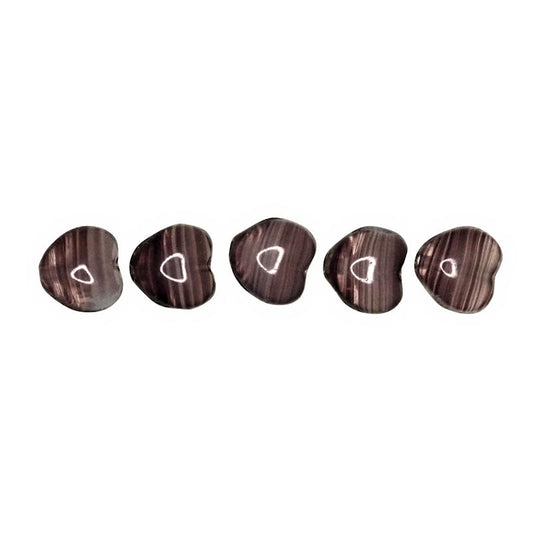 8 mm purple stripe heart beads
