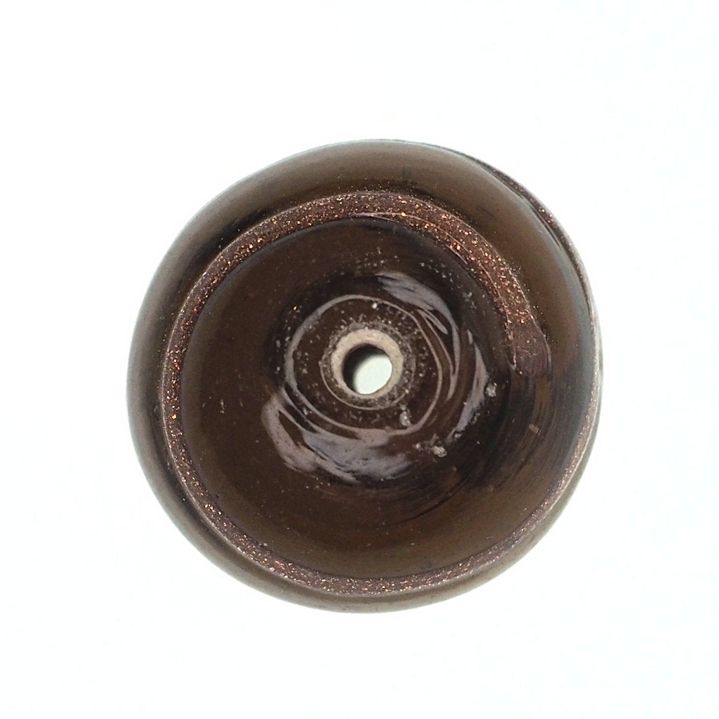 Amber bead with gold stripe