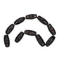 Black round tube bead with gold stripe