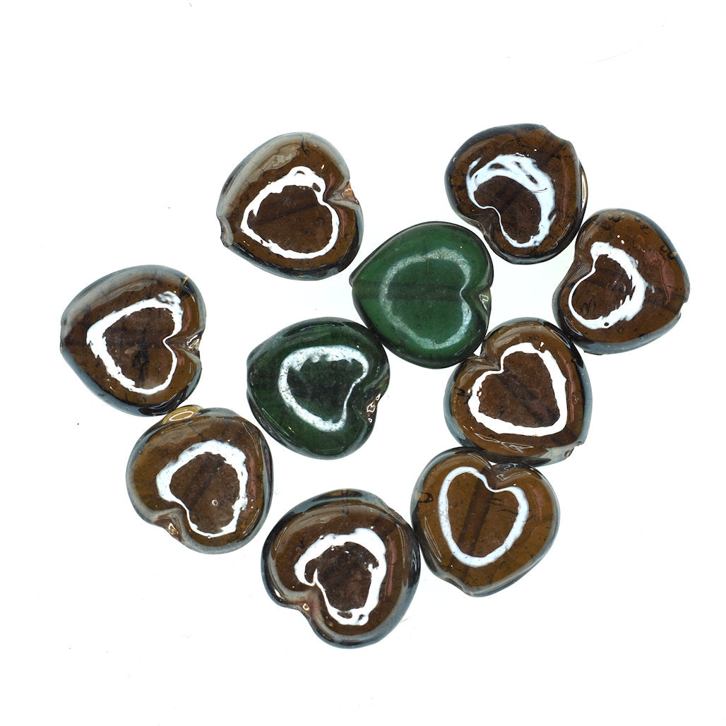 Metallic heart bead mix
