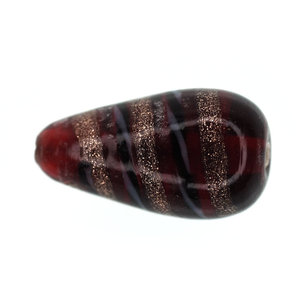 Red and gold teardrop beads