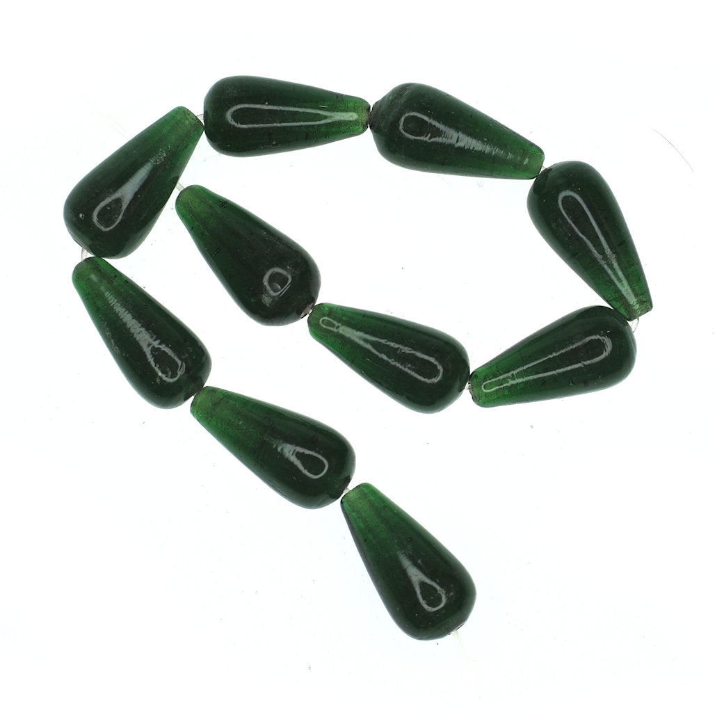 Green teardrop bead