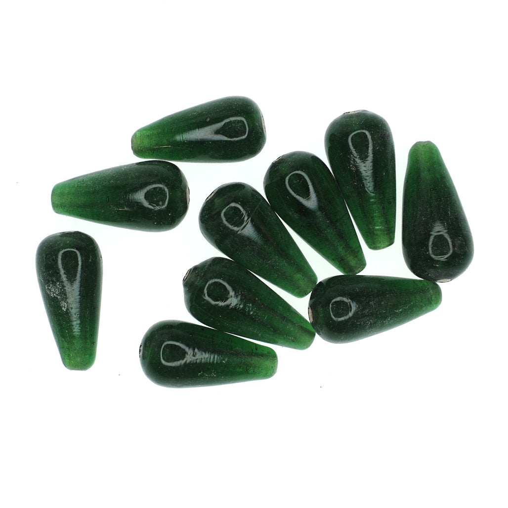 Green teardrop bead