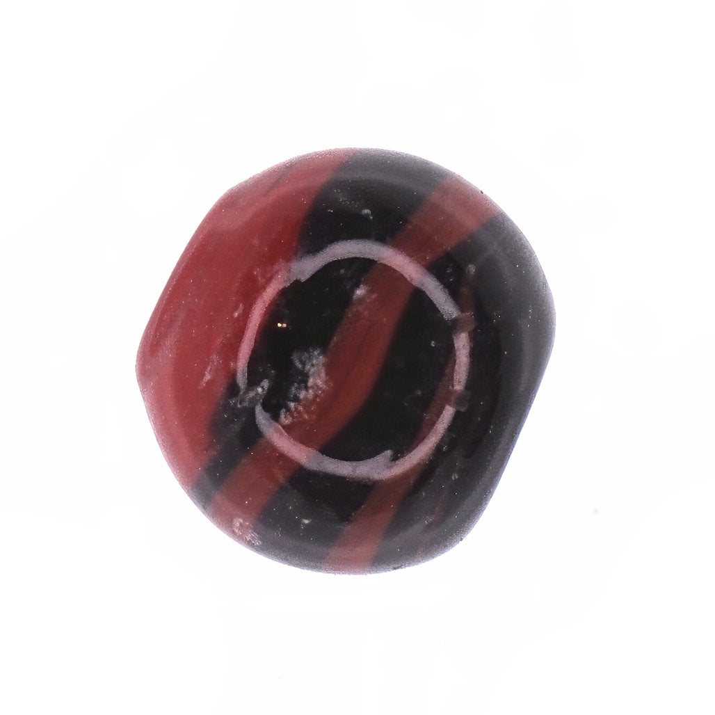 Red and black striped bead