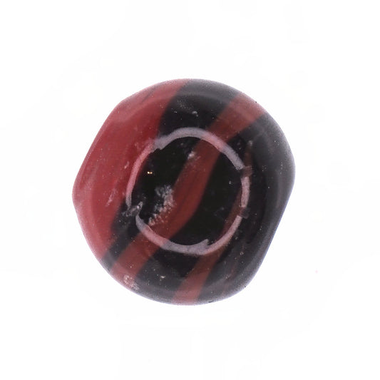 Red and black striped bead