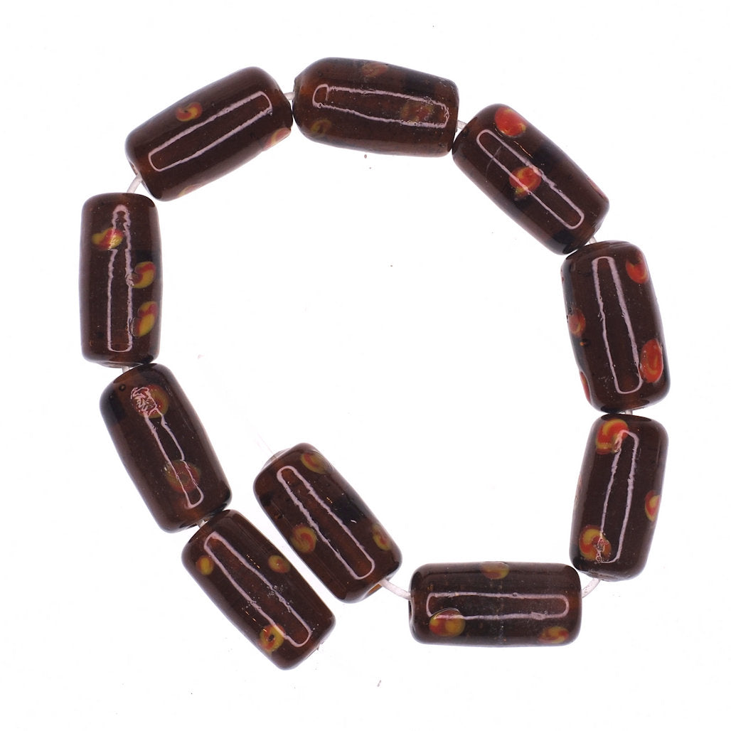 Amber tube bead