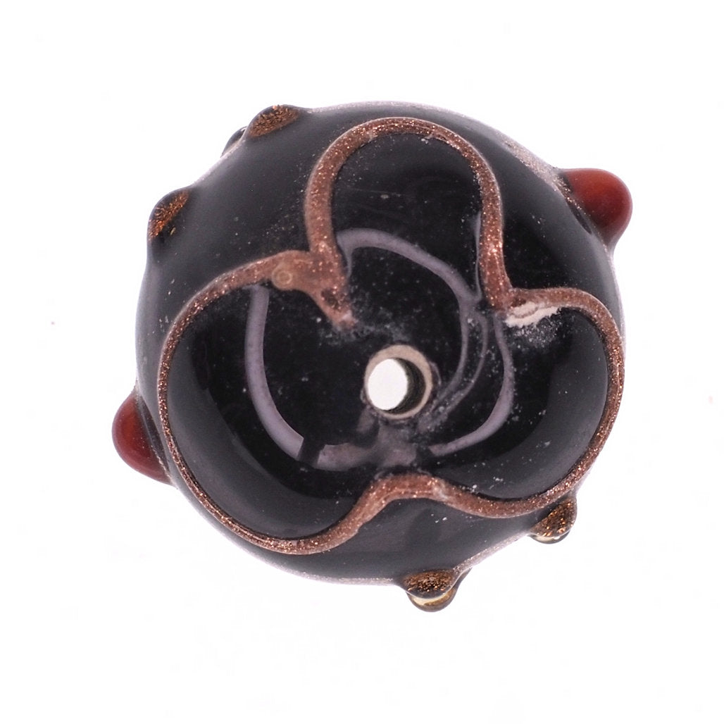 Black bead with gold stripe