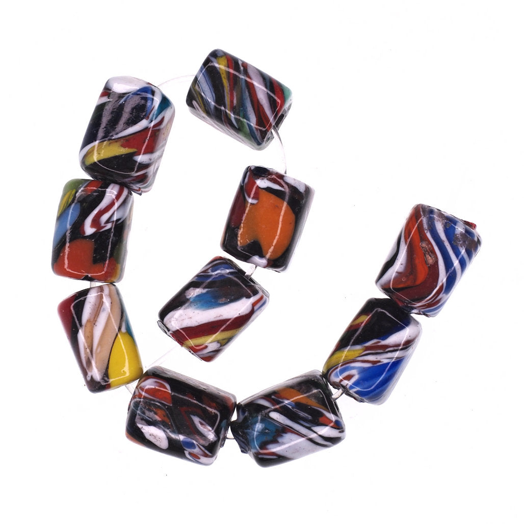 18 mm rectangle end-of-day bead