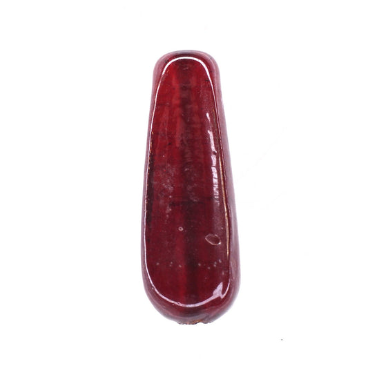 Metallic red four-sided teardrop bead