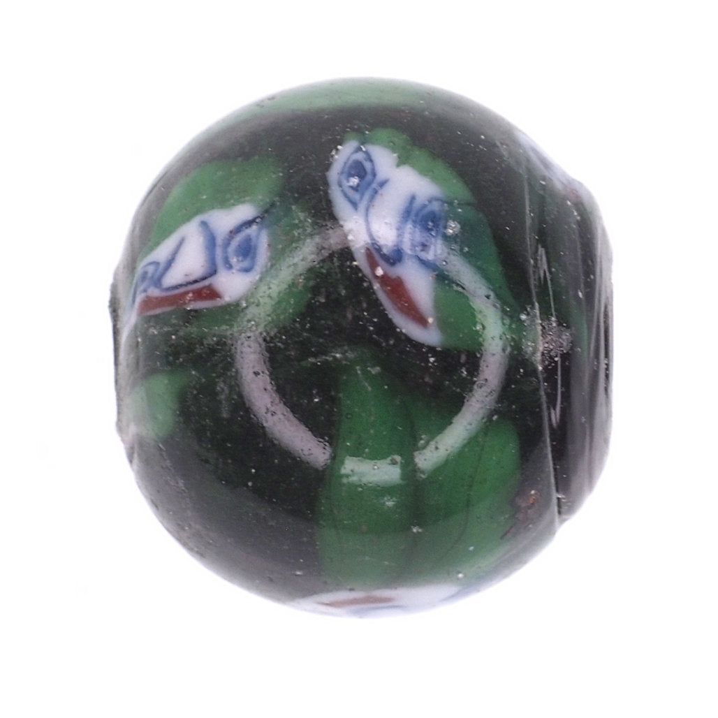 Green face bead