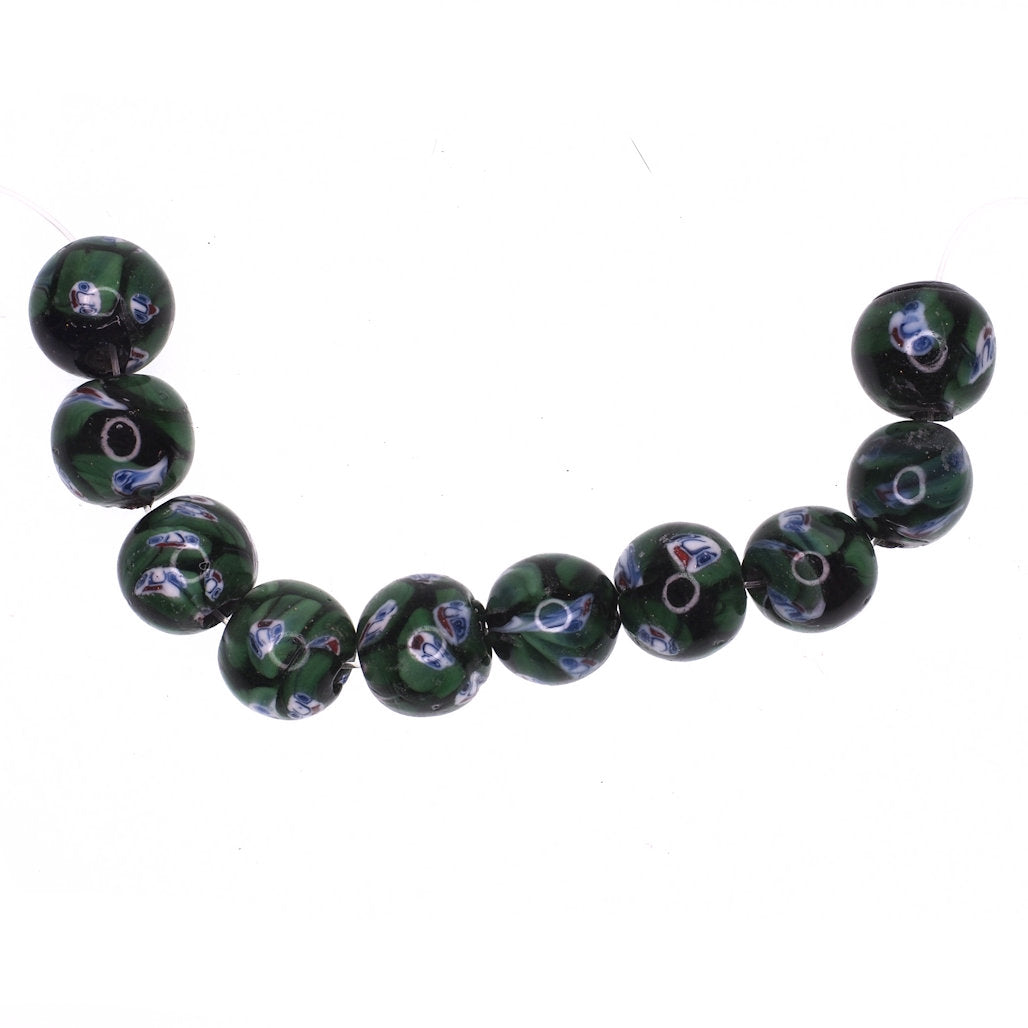 Green face bead