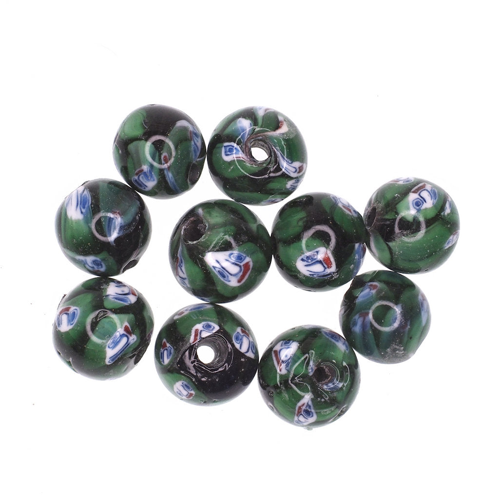 Green face bead