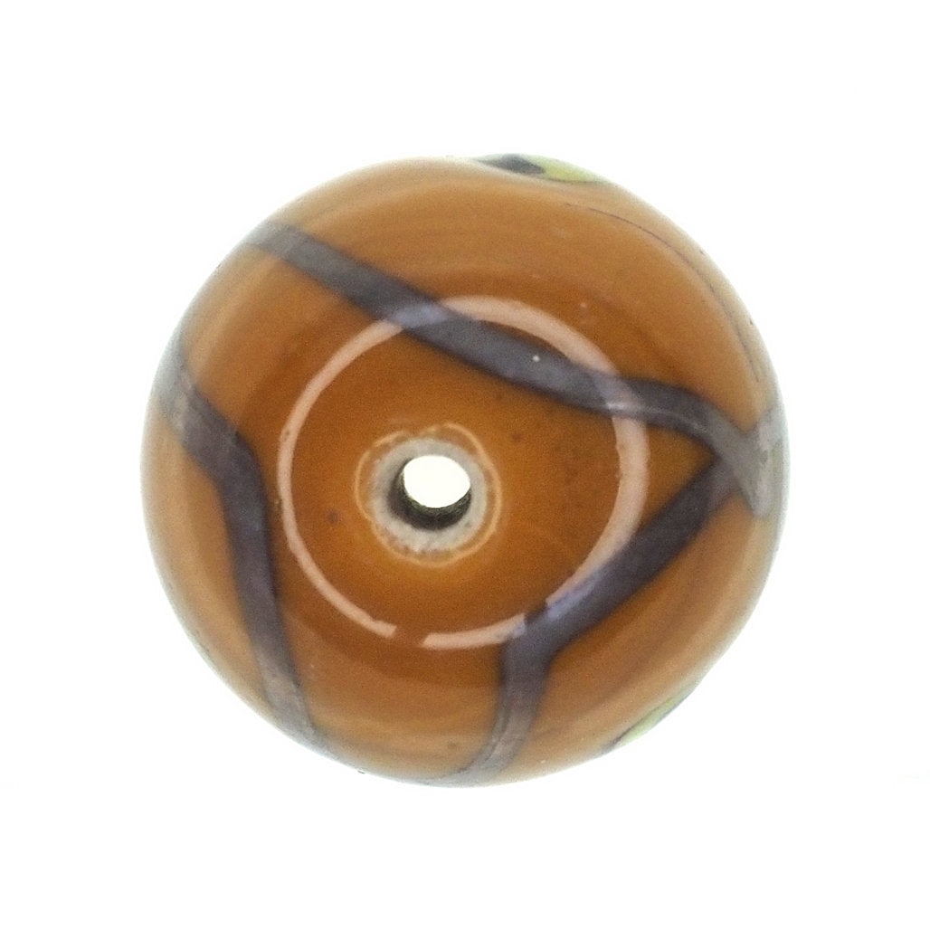 Mustard gold bead with black round dots