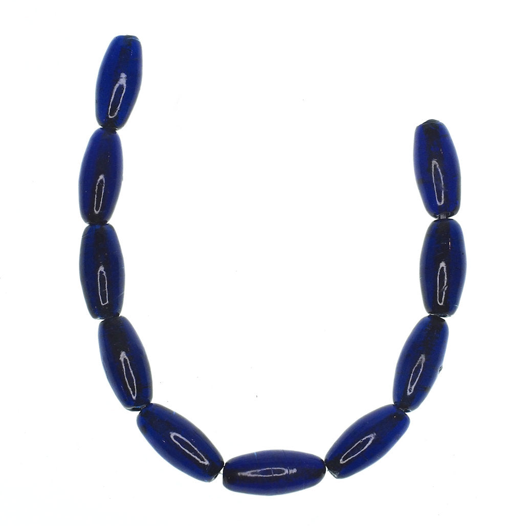 Cobalt blue tube beads