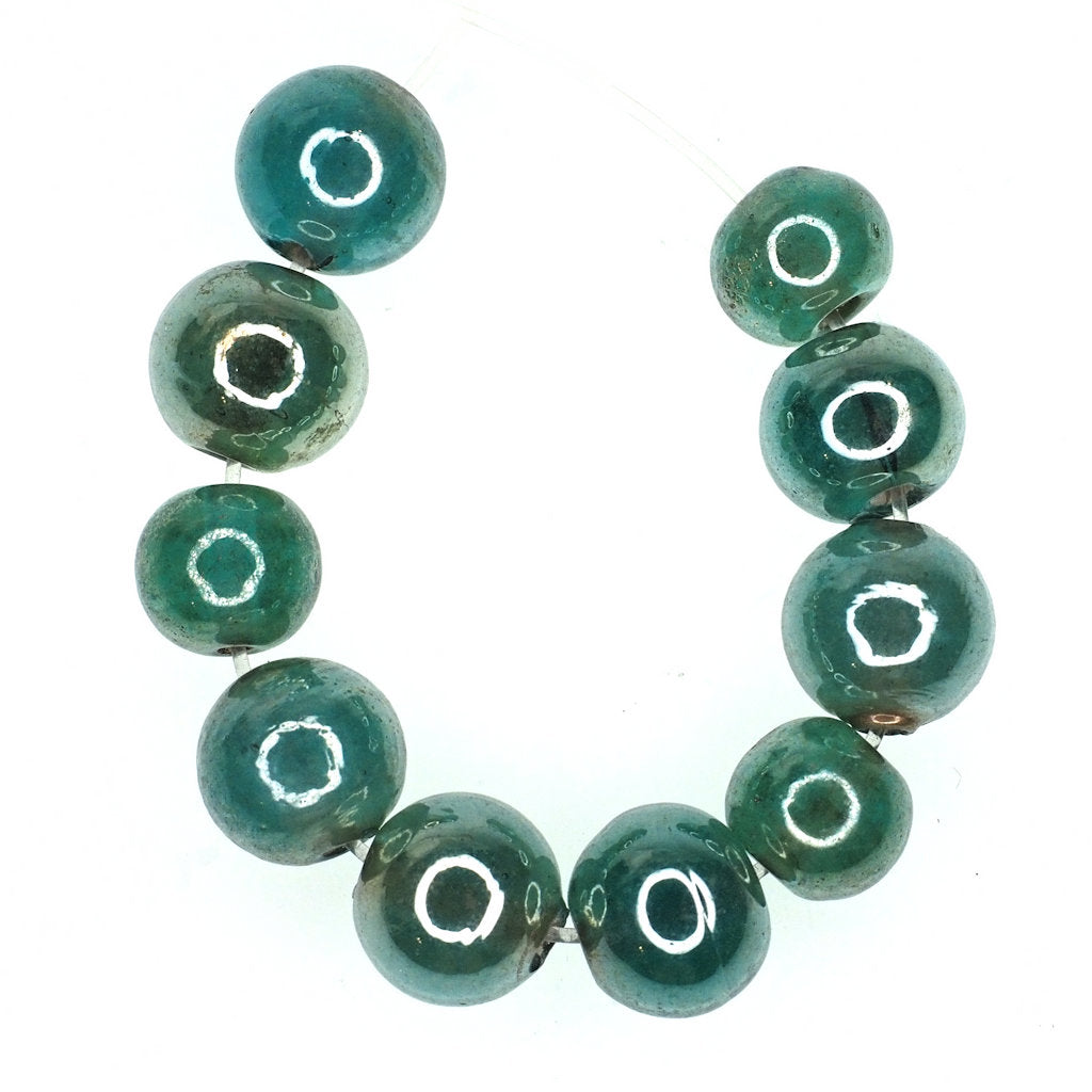 Luminous green round bead