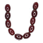 Luminous red round oval bead