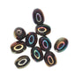 Raku finish round oval bead