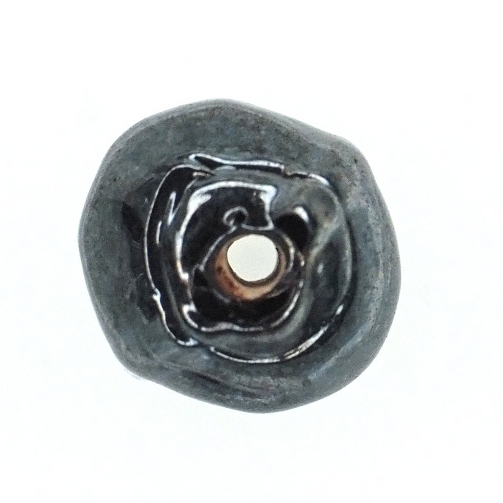 Gunmetal gray round bead