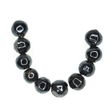 Gunmetal gray round bead
