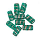Translucent green tube bead with gold swirl