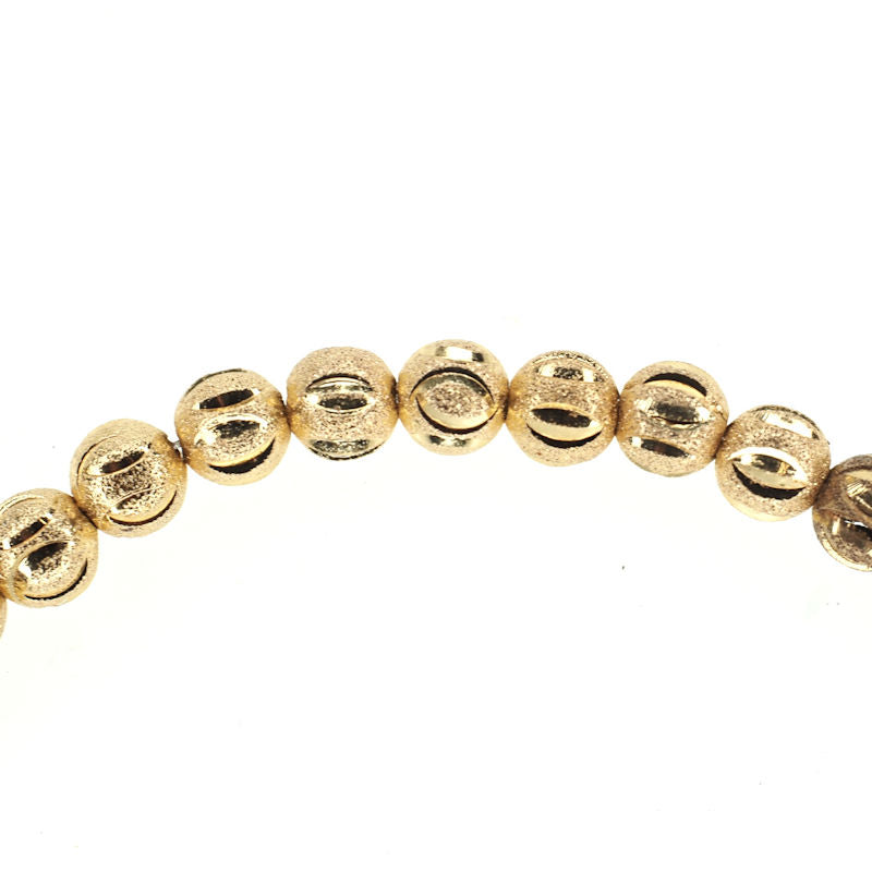 Gold-plate etched round beads
