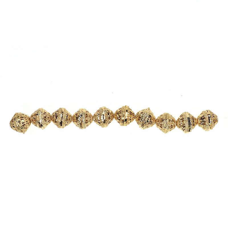 15 mm gold-plate filigree bead