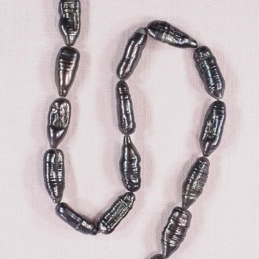 18 mm gray round stick pearls