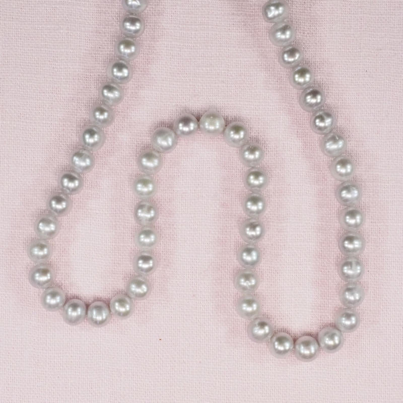 6 mm mostly potato silver pearls