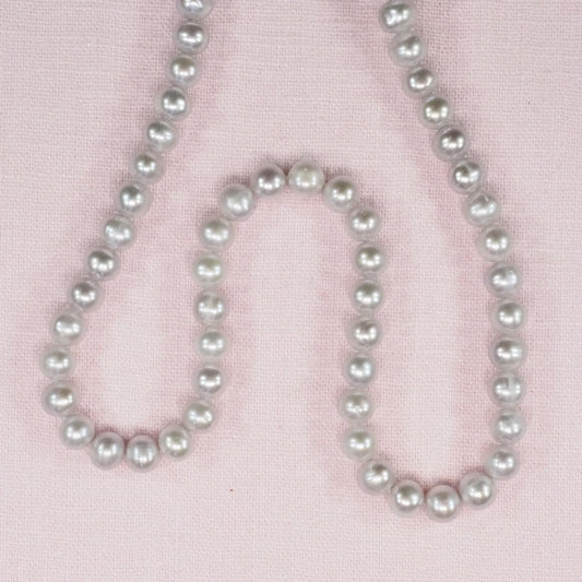 6 mm mostly potato silver pearls