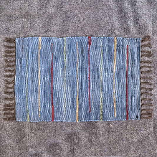 Blue rag rug