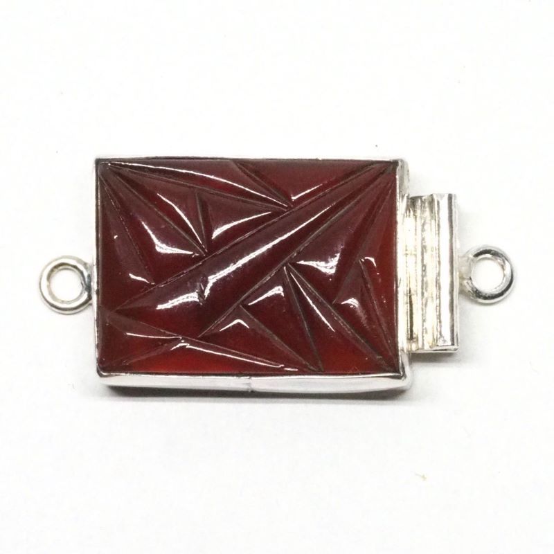Rectangular carnelian clasp