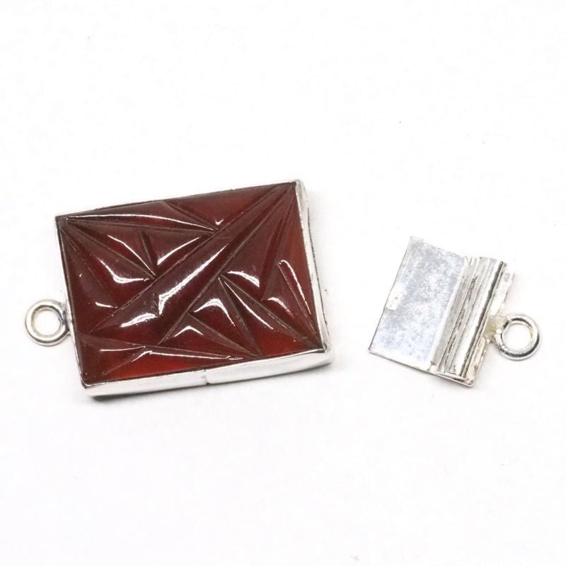 Rectangular carnelian clasp