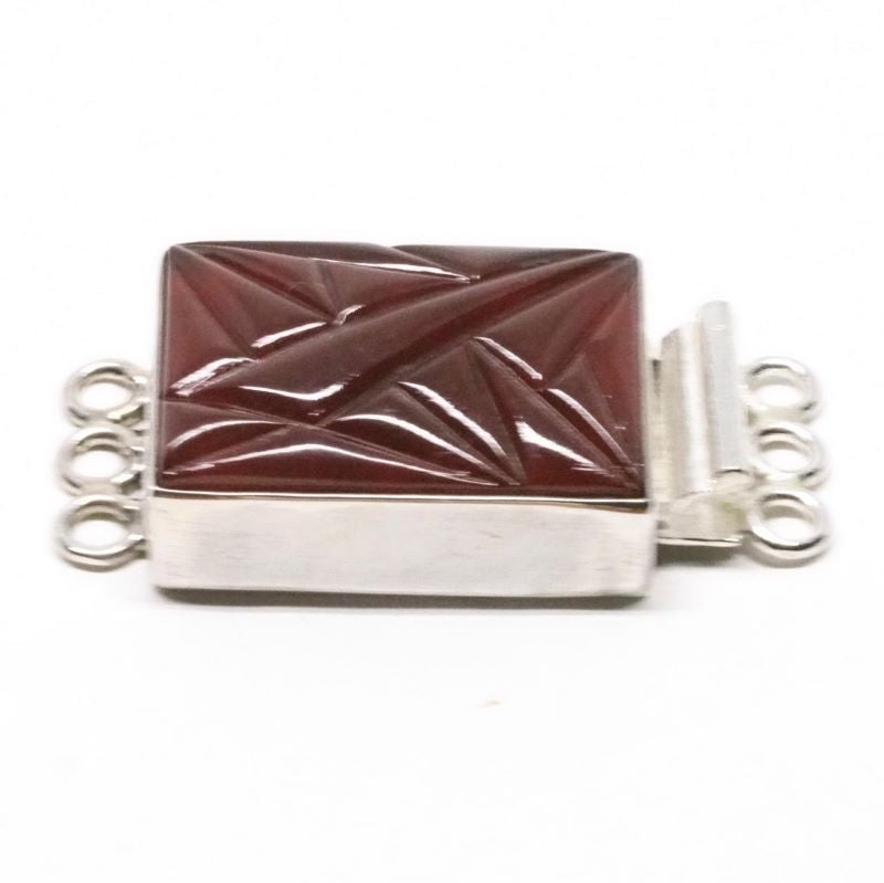 Rectangular carnelian clasp