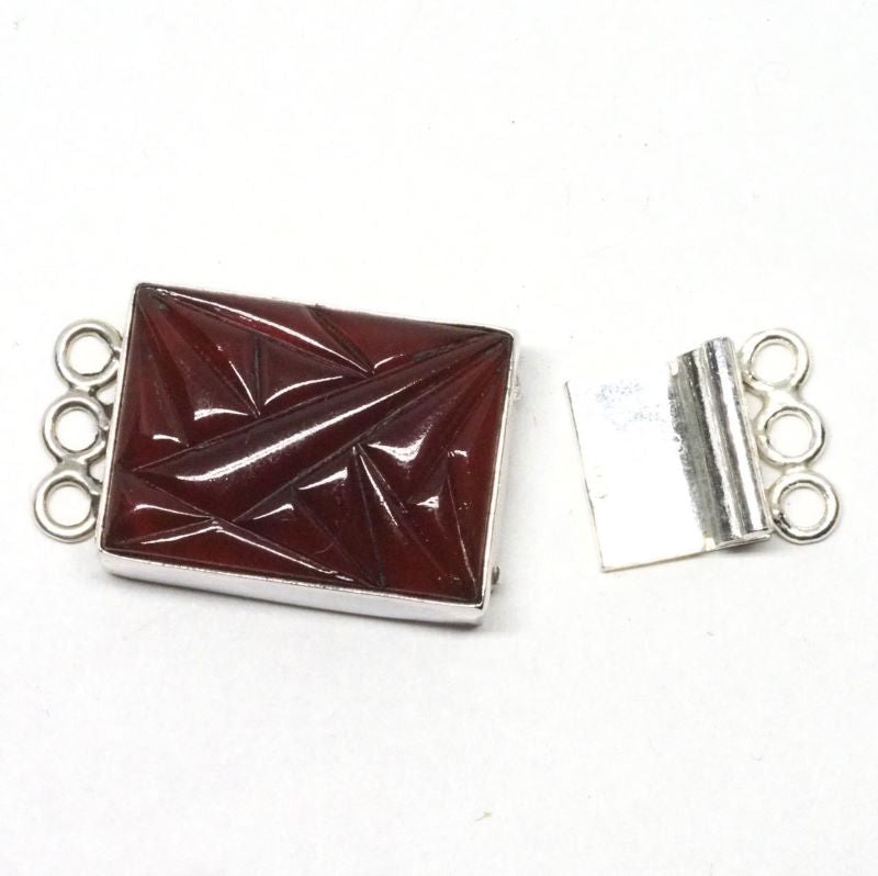 Rectangular carnelian clasp