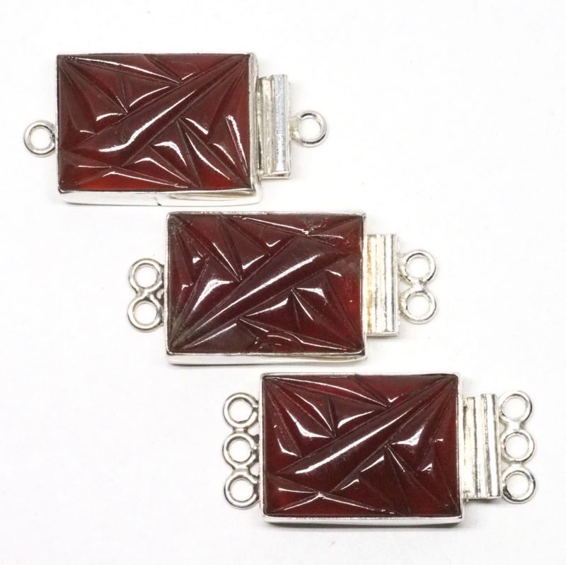 Rectangular carnelian clasp