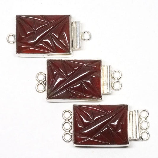 Rectangular carnelian clasp